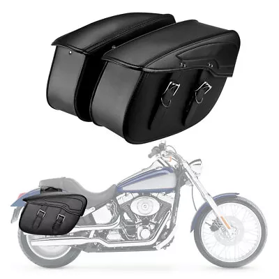 Motorcycle Saddle Bags Side Tool Luggage Saddlebag For Softail Dyna Sportster • $75.99