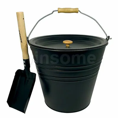 £17.49 • Buy Metal Ash Bucket Fireside Storage Coal Bin Skuttle With Lid Fire Log 12 Litre