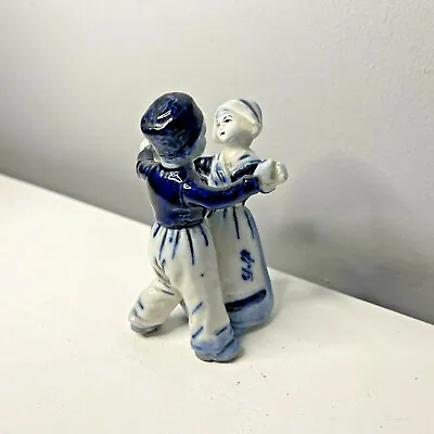 £14.99 • Buy Vintage Antique Blue & White Delft Figure Of Dutch Boy & Girl Dancing