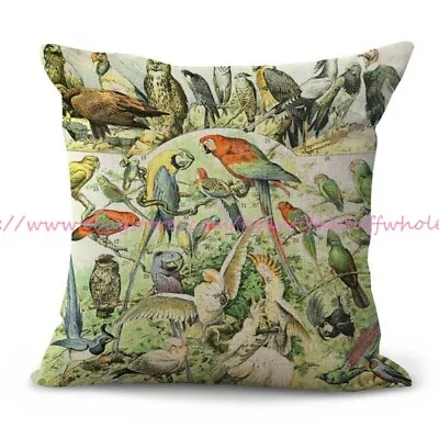 Adolphe Millot Oiseaux Birds Cushion Cover Decorating Accessories Home • $14.89
