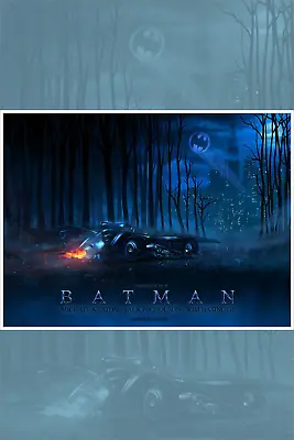 Batman 1989 36x24 Batmobile Variant By Casey Callender Ltd X/300 Print Mondo Art • $100