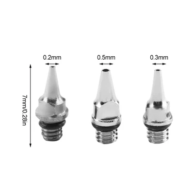 £9.39 • Buy 3Pcs 0.2mm 0.3mm 0.5mm Airbrush Nozzles And Needles Tips Replacement REL