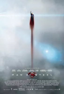 2013 Man Of Steel Movie Poster 11X17 Superman Clark Kent Henry Cavill Lois 🍿 • $12.93