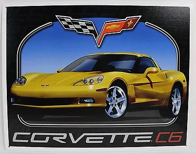 Corvette C6 Metal Sign Chevy Chevrolet Tin Retro Repro NEW Sports Car Auto USA • $14.50