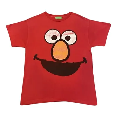 Sesame Street Elmo Face Red T Shirt Size Mens Medium  2009 Y2K • $6.99