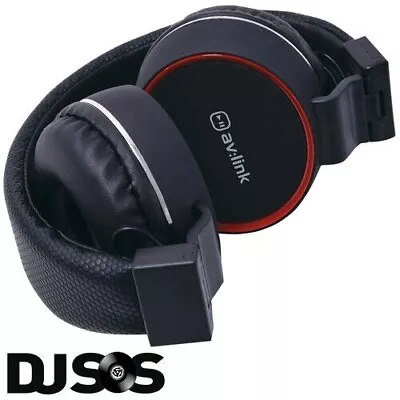 AV:Link PH10-BLK Folding Multimedia Headphones With Inline Microphone Hands-Free • £13.69