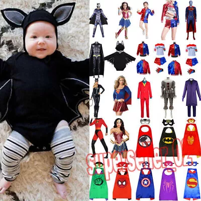 Halloween Batman Superman Wonder Woman Joker Cosplay Costume Fancy Dress Outfits • $21.59