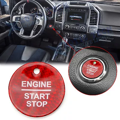 Red Carbon Fiber Keyless Engine Push Start Button Sticker For Ford F-150 Raptor • $14.99