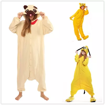 Pluto Pug Jake Dog Onesiee Kigurumi Fancy Dress Costume Hoody Pyjama Xmas Gift • £13.99