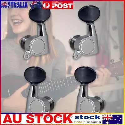 $10.89 • Buy Ukulele Strings Button Tuning Pegs 4 String Guitar Tuning Pegs (Silver Black)