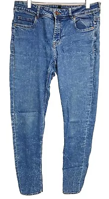 Womens Divided H&M Acid Wash High Rise Skinny Jeans Size 12 • $13.49