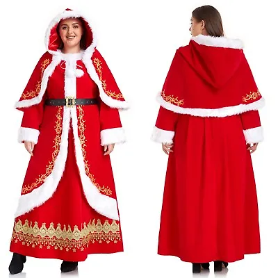 Christmas Costume Xmas Mrs. Claus Party Santa Cosplay Women Red Dress New • $39.99