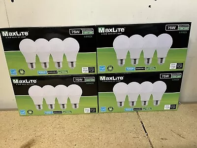 Lot Of 16 Maxlite LED Light Bulbs 10w = 75 Watt A19 Daylight 5000K Dimmable • $29.99