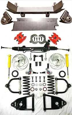 Chevy Truck Mustang II Power Front End Suspension Kit 2  Drop + Wilwood Calipers • $1729