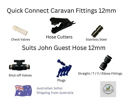 $19 • Buy 12mm Caravan Quick Connect Fittings - Suit John Guest Hose