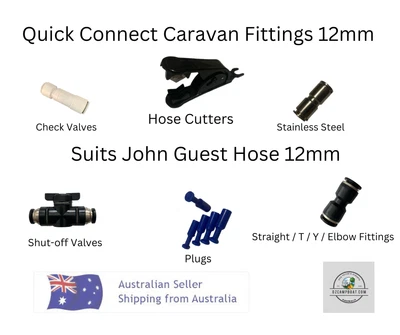 $19 • Buy 12mm Caravan Quick Connect Fittings - Suit John Guest Hose