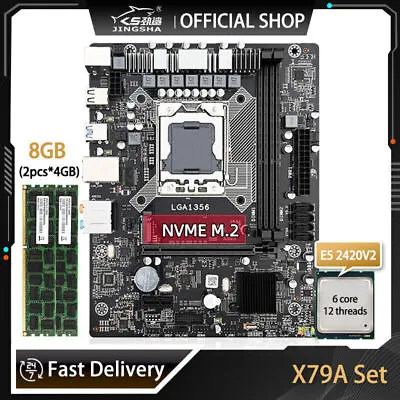 X79 LGA 1356 Motherboard Set Combo Xeon E5 2420 V2 CPU 2*4GB DDR3 Memory 1333MHz • $87.95