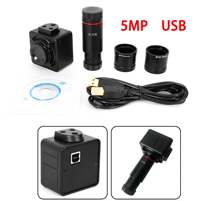 USB 5MP HD Microscope Digital Electronic Eyepiece Camera With C Mount Adapter • $54.15