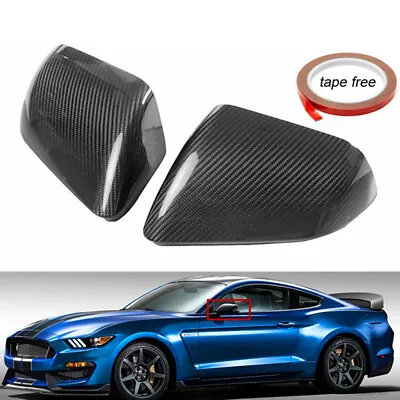 Real Carbon Fiber Side Mirror Covers For 15-2022 Ford Mustang With Led Signal Gt • $87.23