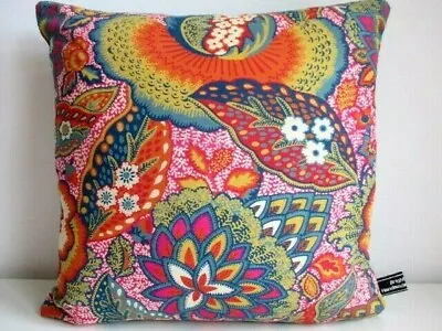 Liberty Arts Patricia Cotton Pink Floral &Turquoise Velvet Fabric Cushion Cover  • £34.50