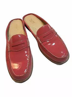 Weejuns G.H. Bass Womens Pink Patent Leather Penny Loafer Mules Sz 8.5 • $55