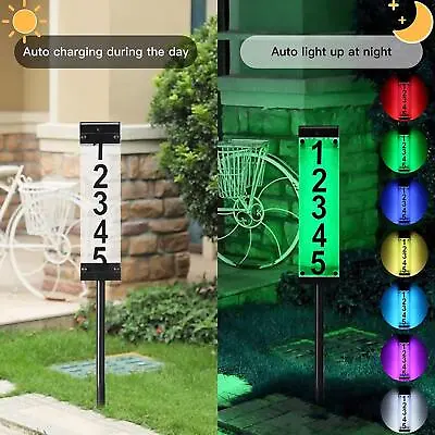 £27.56 • Buy Solar Powered House Numbers For Outside, Lighted House Numbers LED Waterproof