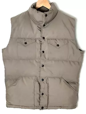 Vintage The North Face USA Brown Label Goose Down Beige Puffer Vest Size Medium • $85.88