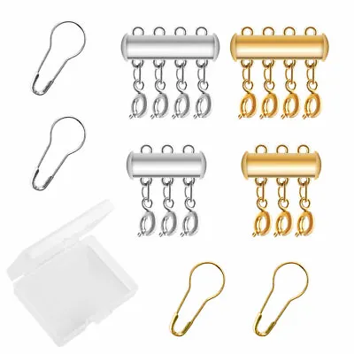 $5.69 • Buy 9PC Slide Clasp Lock For Layered Necklace Bracelet Connector Magnetic Clasp Tube