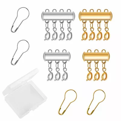 9PC Slide Clasp Lock For Layered Necklace Bracelet Connector Magnetic Clasp Tube • $6.99