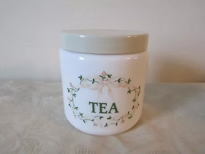 Vintage Retro Milk Glass Eternal Beau Johnson Brothers Tea Storage Jar Cannister • £11.99