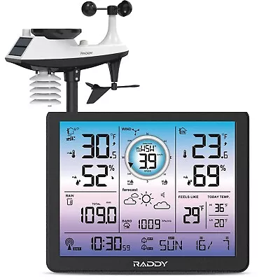 Radio Weather Station Outdoor Sensor Thermometer Hygrometer Barometer Weather Forecast • £137.81