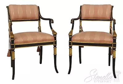L55050EC: Pair KARGES Neoclassical Gold Gilt Armchairs • $2395