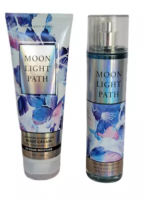 2 NEW Bath And Body Works MOONLIGHT PATH Body Cream+Body Mist 8 OZ-SHIPS FREE • $27.75