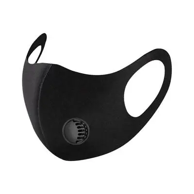 Black With Filter Air Valve Breathable Mask Washable Reusable Face  Protection • £2.40