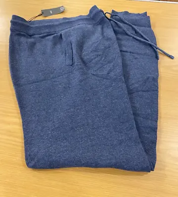 Bnwt M&s Mens Gents Blue Knitted Pure Cotton Joggers M L Xl • £10