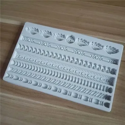 DIY Vintage Fondant Rope Mould Relief Border Chocolate Decor Cake Mold Silicone • $11.75