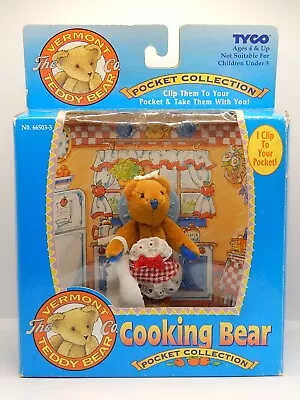 TYCO 1995 Cooking Clip-On Bear Vermont Teddy Bear Co Pocket Collection 66503-3 • $12.95