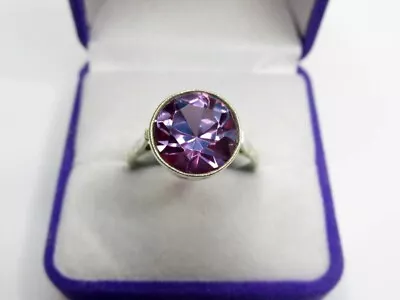 Vintage Russian Soviet Sterling Silver 875 Ring Alexandrite Women's Jewelry 9.5 • $235