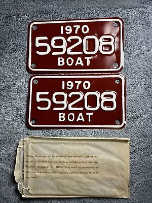1970 Michigan Boat License Plate Pair 59208 New Old Stock • $14.99