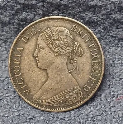 1860 Farthing Toothed. EF+. • £12
