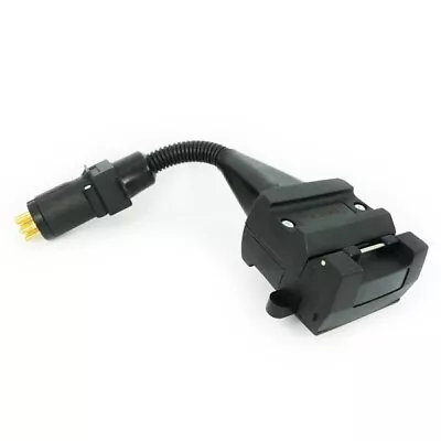 Trailer Adaptor Plug - 7 Pin Small Round Male Plug To 12 Pin Female Flat WA Aust • $34.99