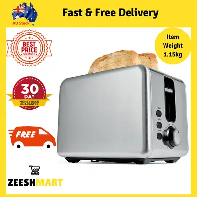 $29.95 • Buy Toaster 2 Slice Electric Stainless Steel Wide Slot Crumb Tray Toast Slot Kitchen