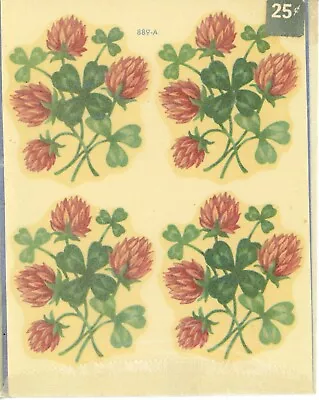 Vintage Meyercord Decals Clover Flowers #889-A 4/sheet 1940s • $13.99