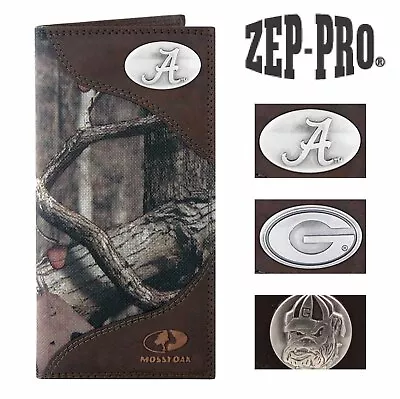 ZEP-PRO Mens Collegiate Mossy Oak Nylon/Leather Concho Wallet • $43.99
