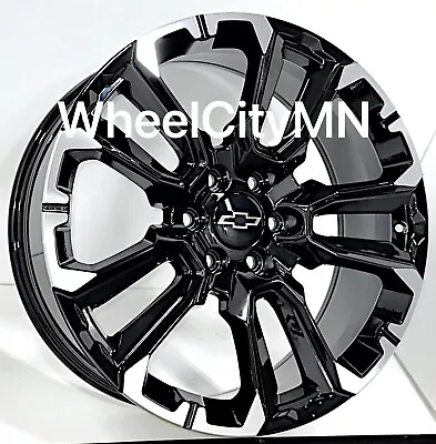 $1199.99 • Buy 22” Gloss Black Machine OE Replica Rims Fits 2022 Chevy Silverado RST Z71 6x5.5