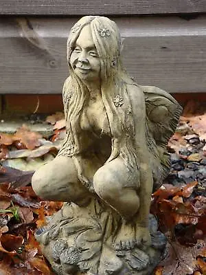 Fairy Faerie Winged Sprite Stone Home Or Garden Ornament Statue 29cm/11  • £27.99