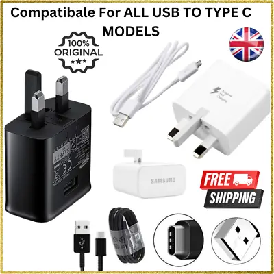 For Samsung Galaxy Phones 25W Super Fast Charger Adapter Plug & Cable USB TO C • £9.95