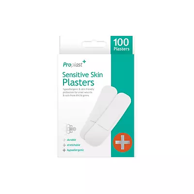 Sensitive Skin Plasters 100 Pack Hypoallergenic Latex Free Stretchy Wound Covers • £3.29