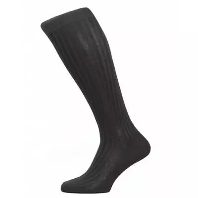 Pantherella Danvers Egyptian Cotton Rib Over The Calf Knee High Business Socks • £18