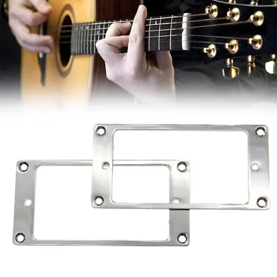 $7.64 • Buy Pickup Mounting Ring 2 Flat Metal Humbucker Pickup Frame Cover Plate For Guitar